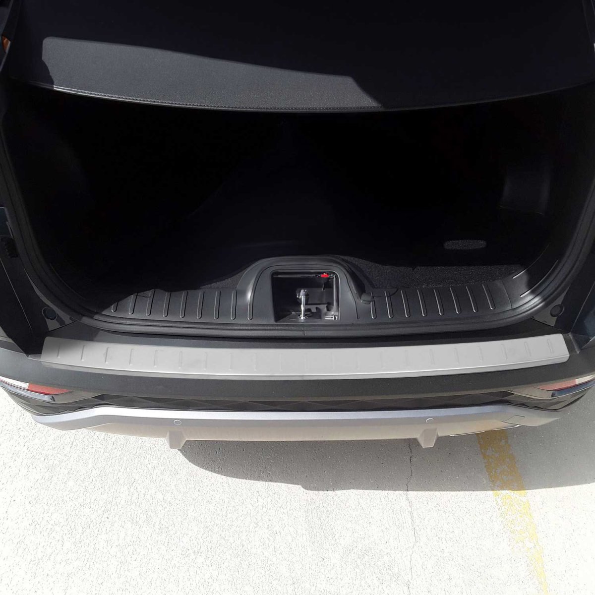 Hyundai Tucson Bumper Sill Cover - Rear - Omac - S.Steel - Brushed Silver - 2022-2025